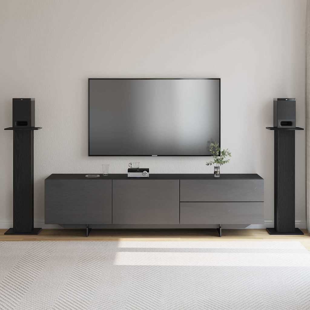 Høyttalerstativer 2 pcs Svart Eik 30 x 30 x 95 cm