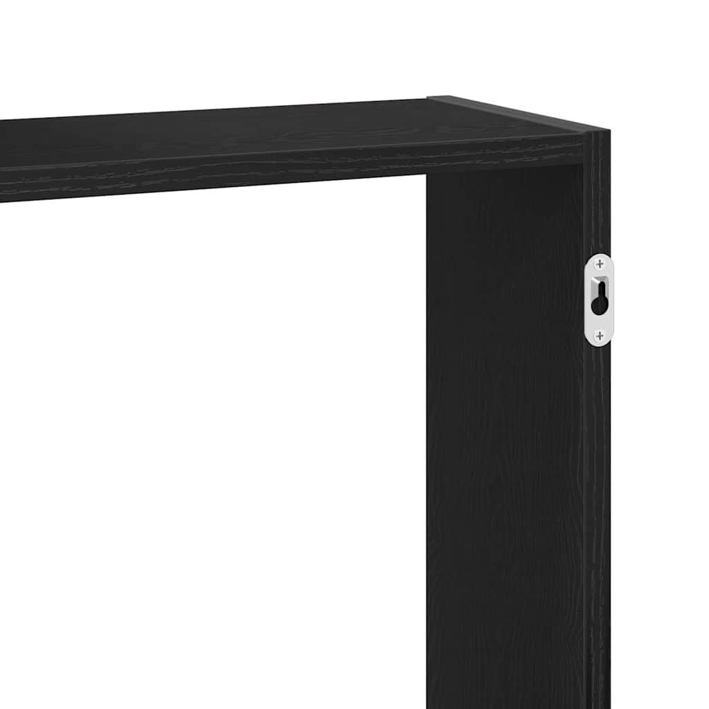 Vegghylle svart eik 159x18x65 cm konstruert tre