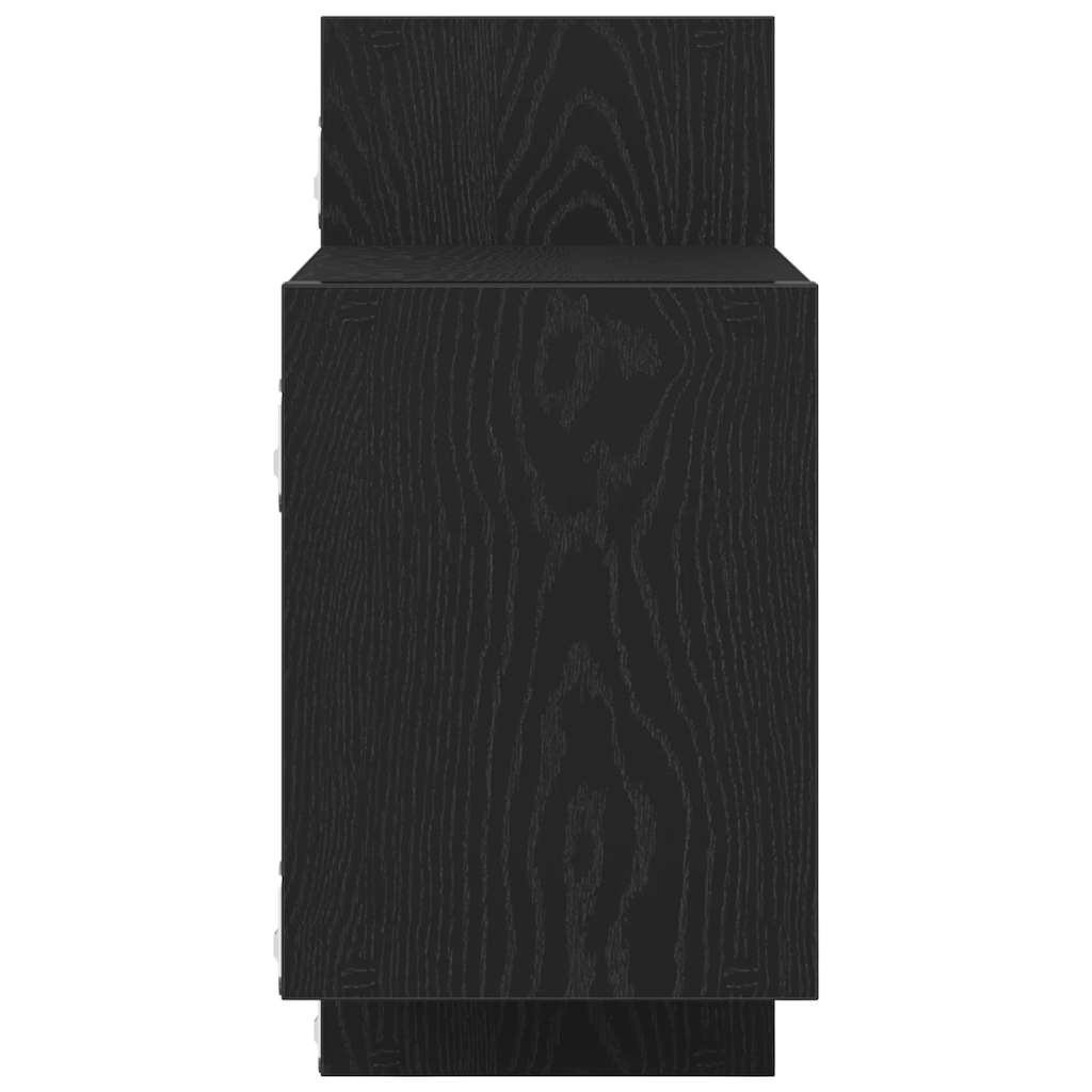 Vegghylle svart eik 129x18x42 cm konstruert tre