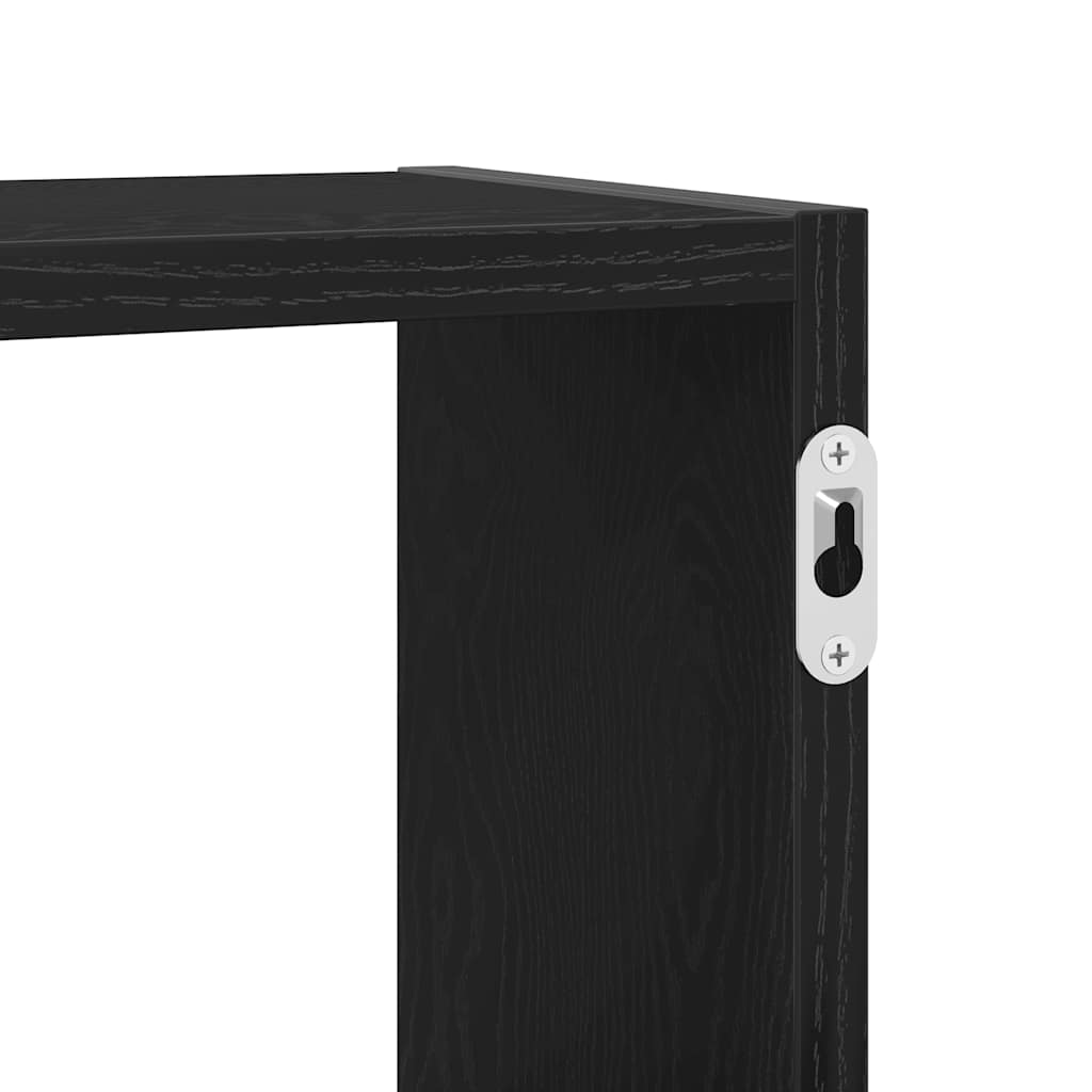 Vegghylle svart eik 129x18x42 cm konstruert tre