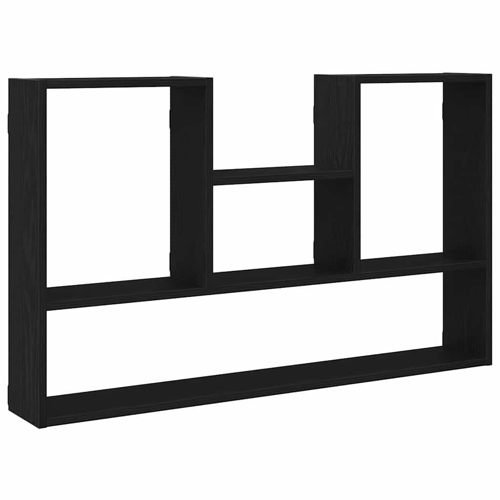 Vegghylle svart eik 99x15x60 cm konstruert tre