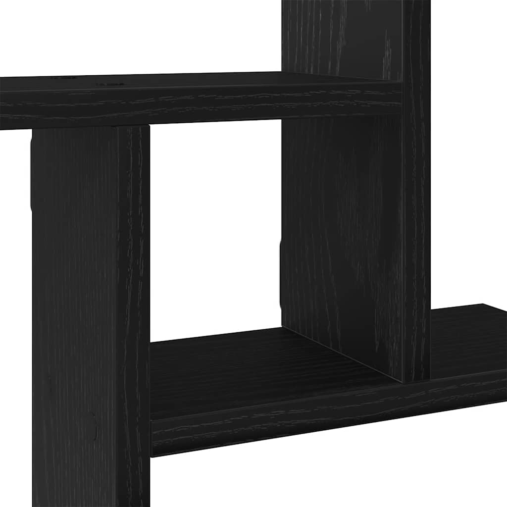 Vegghyller 2 stk svart eik 38x12x38 cm konstruert tre