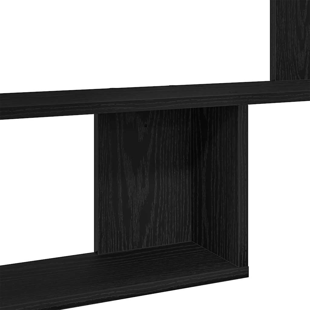 Vegghyller 2 stk svart eik 50x12x50 cm konstruert tre