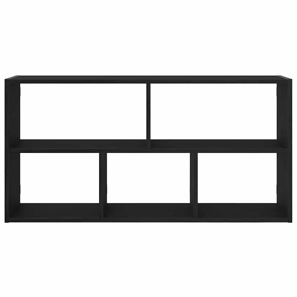 Vegghylle svart eik 100x25x50 cm konstruert tre