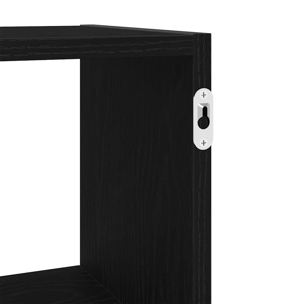 Vegghylle svart eik 100x25x50 cm konstruert tre