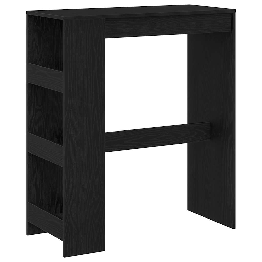 Barbord med hyller svart eik 90x40x103,5 cm konstruert tre