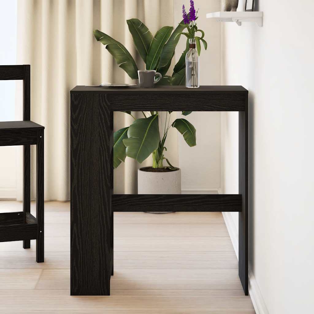 Barbord med hyller svart eik 90x40x103,5 cm konstruert tre
