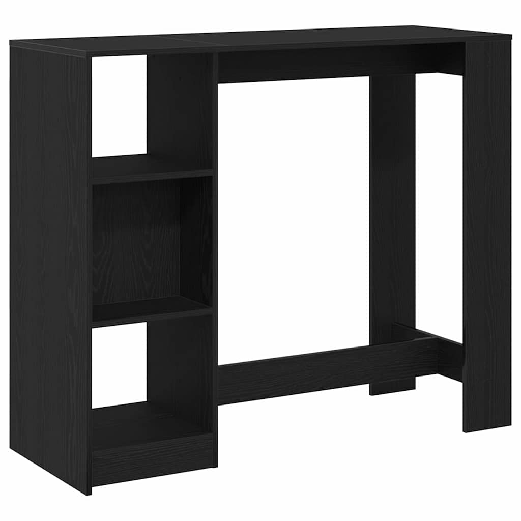 Barbord med hylle Svart Eik 124 x 46 x 103.5 cm Konstruert tre
