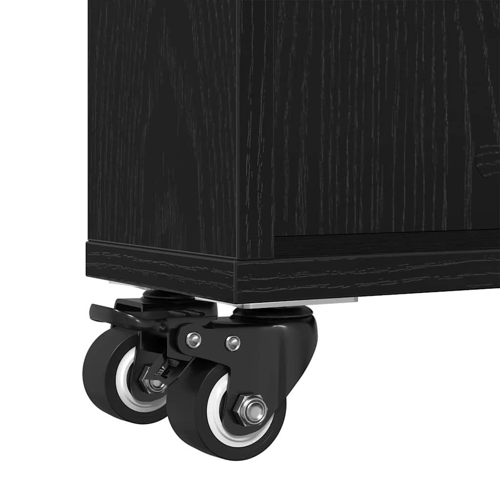 Smal Oppbevaringsvogn Svart Eik 48 x 13 x 68 cm