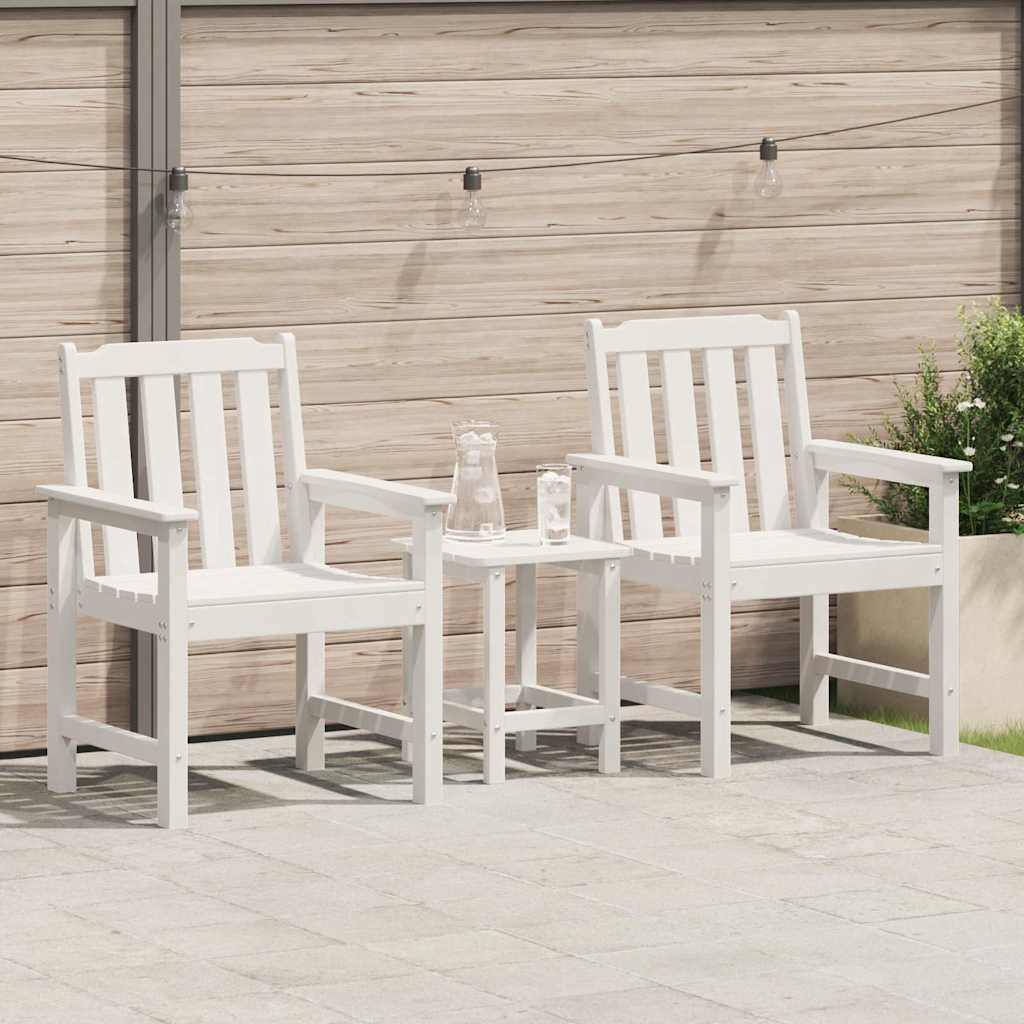 Hage spisestol 2 pcs Hvit 65,5 x 59 x 88 cm HDPE