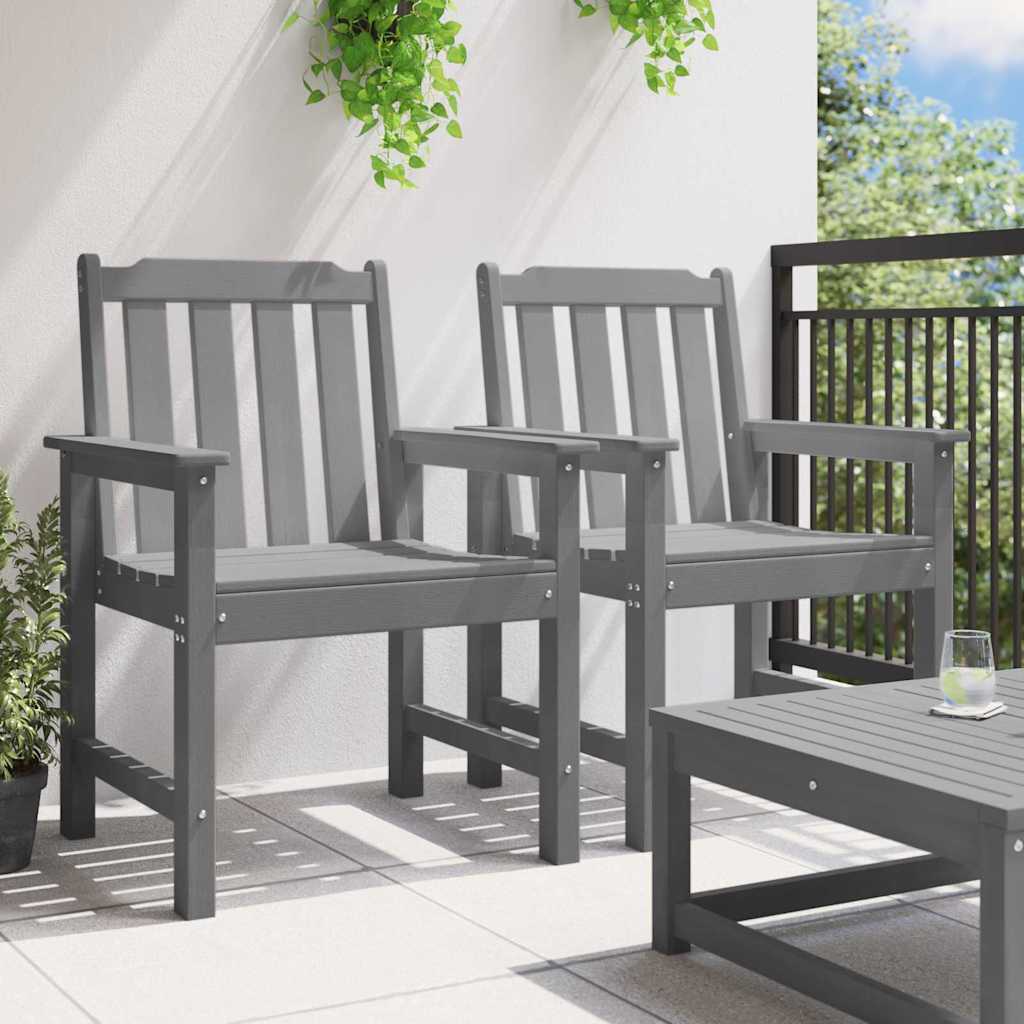 Hage spisestol 2 pcs Lysegrå 65,5 x 59 x 88 cm HDPE