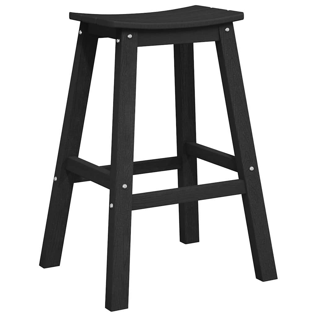 Barstol 2 pcs Svart 52 x 43 x 73,5 cm HDPE