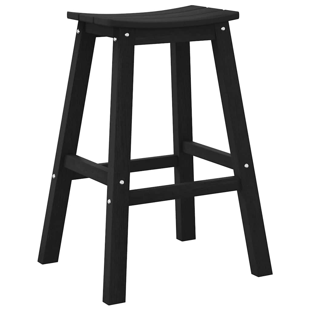 Barstol 2 pcs Svart 52 x 43 x 73,5 cm HDPE