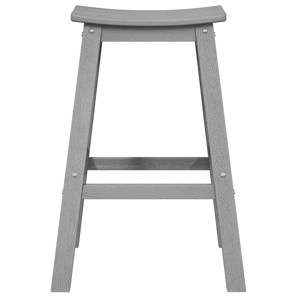 Barstol 2 pcs Lysegrå 52 x 43 x 73,5 cm HDPE