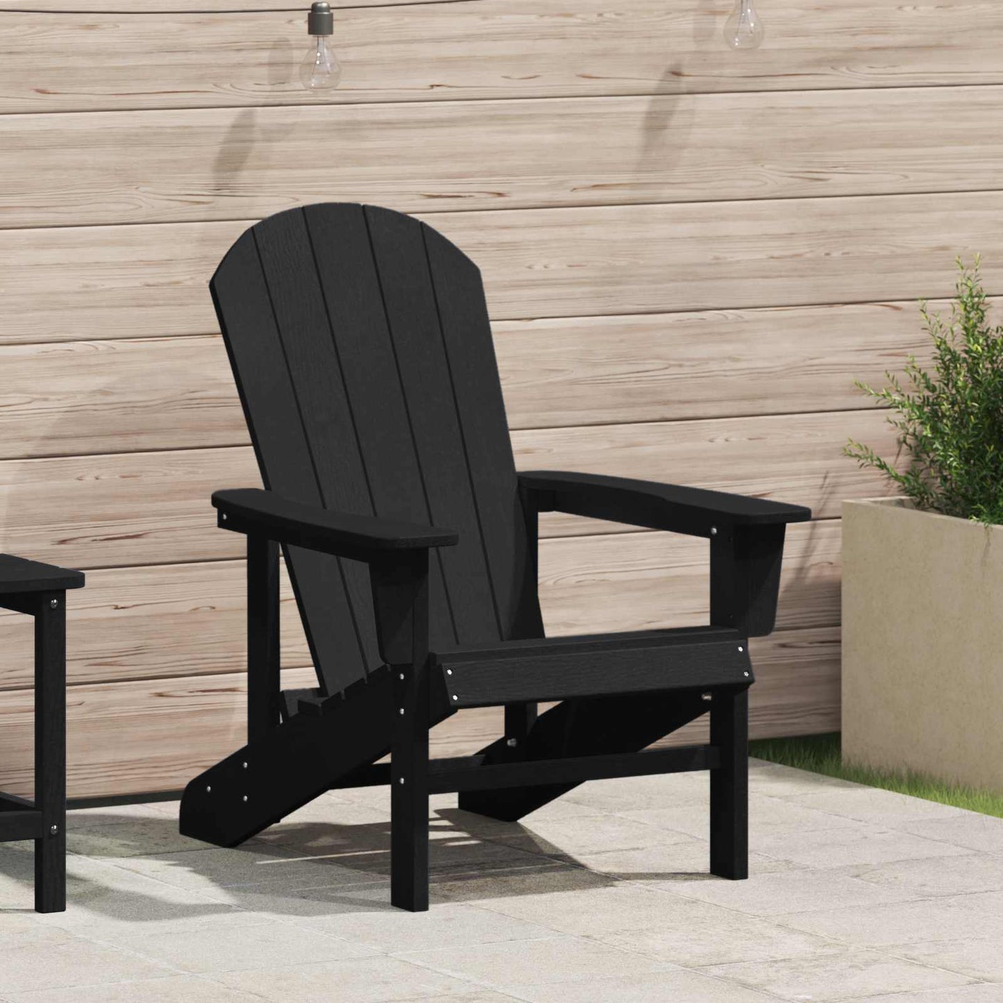 Adirondack-stol Svart 82 x 74 x 92 cm HDPE