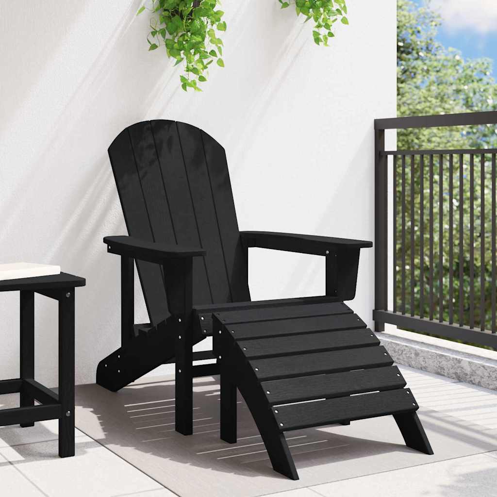 Adirondack-stol Svart 82 x 74 x 92 cm HDPE