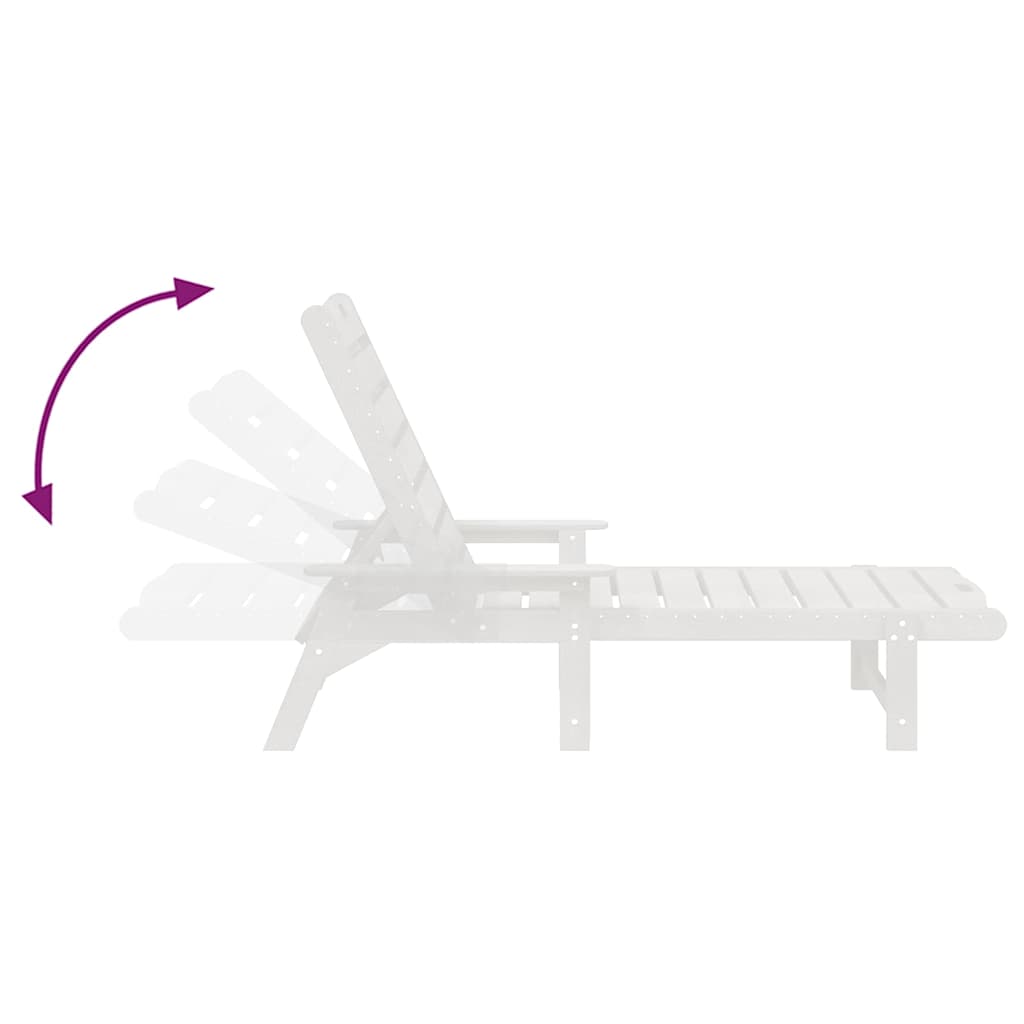 Solstol Hvit 195,5 x 53 x 98,5 cm HDPE