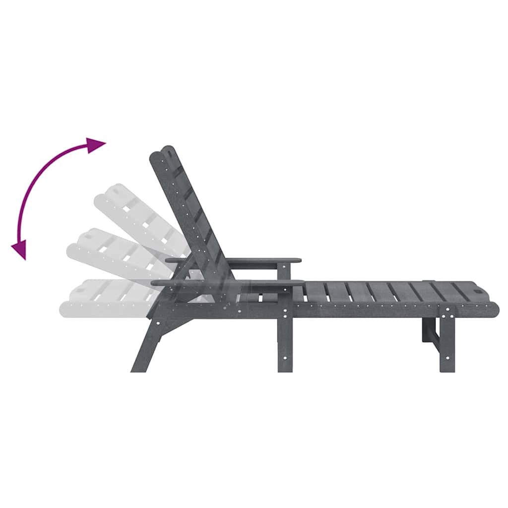Solstol Lysegrå 195,5 x 53 x 98,5 cm HDPE
