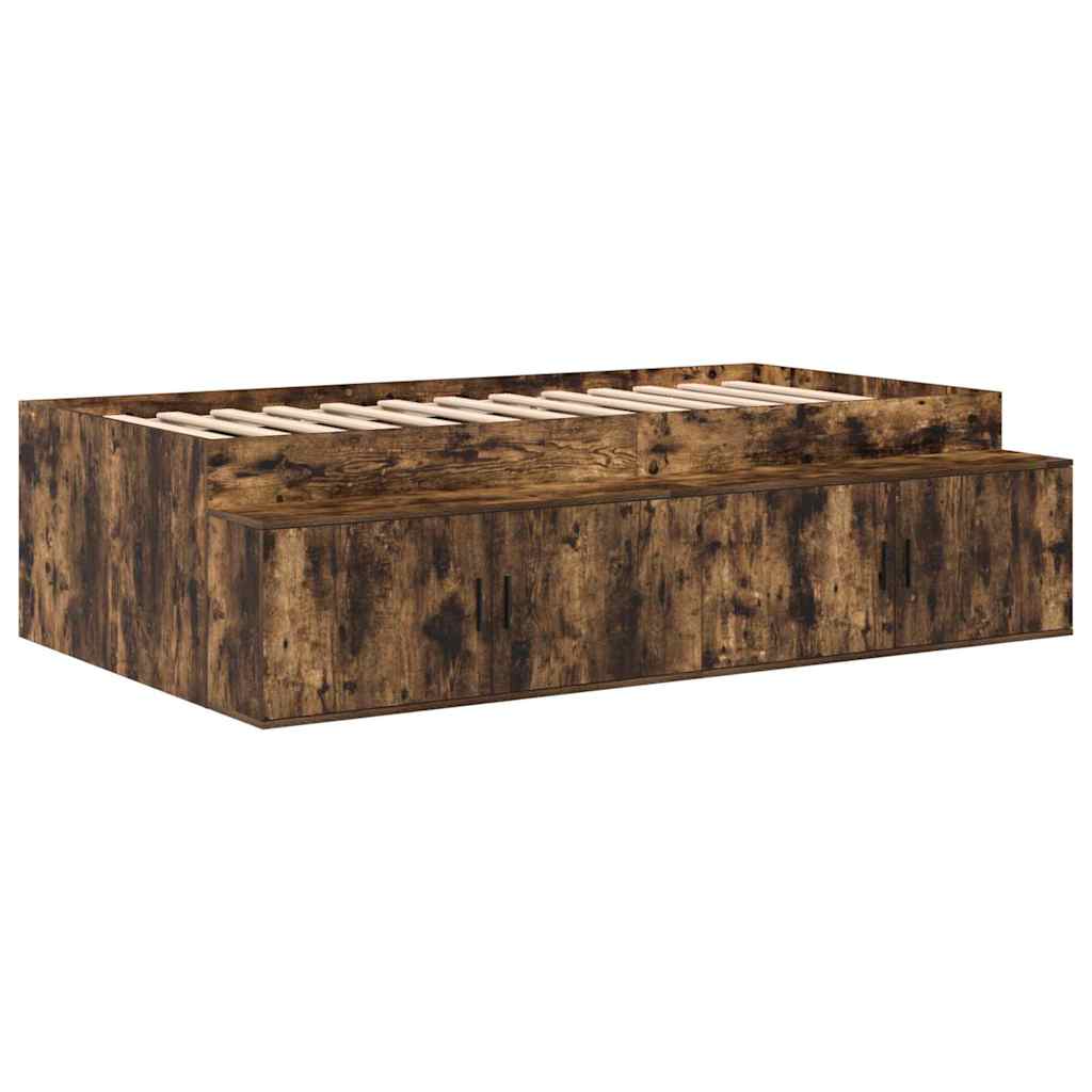 Sengestamme med skuff Røkt eik 90 x 200 cm Konstruert tre