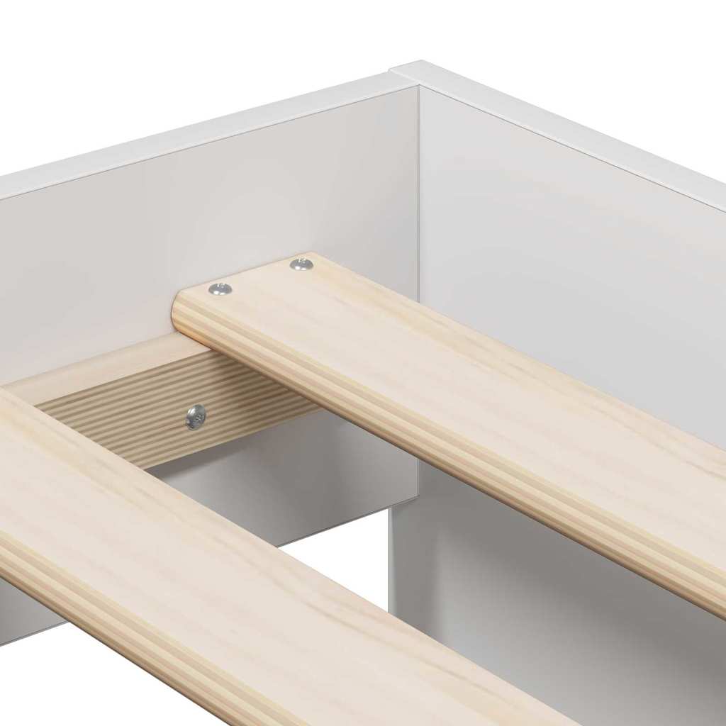 Sengestamme med skuff Hvit 90 x 190 cm Konstruert tre