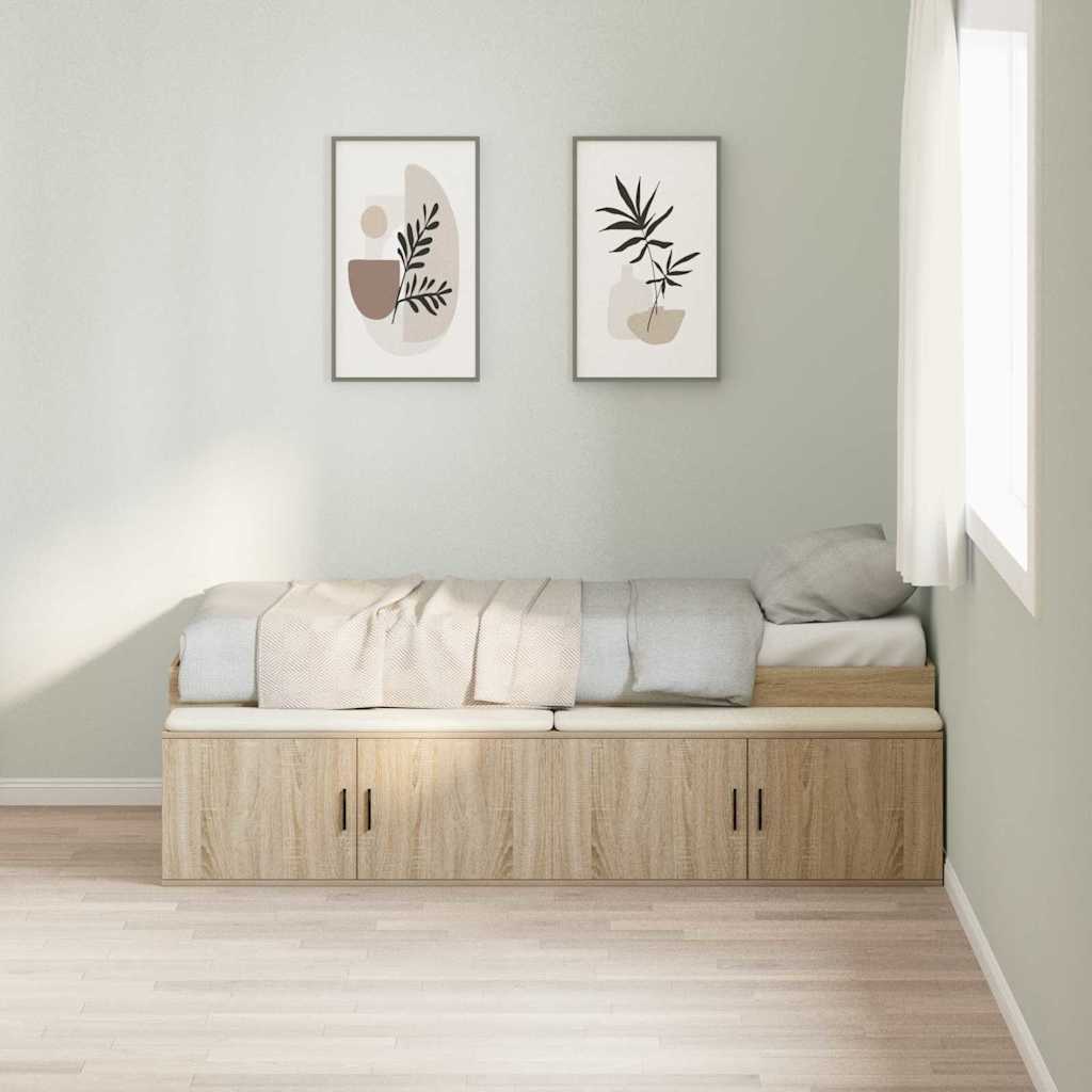 Sengestamme med skuff Sonoma eik 90 x 190 cm Konstruert tre