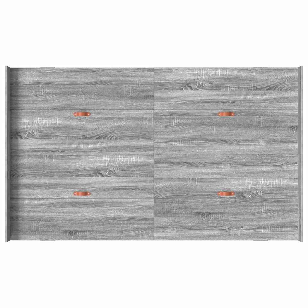 Seng med lagring med dør Grå Sonoma 120 x 200 cm Konstruert tre
