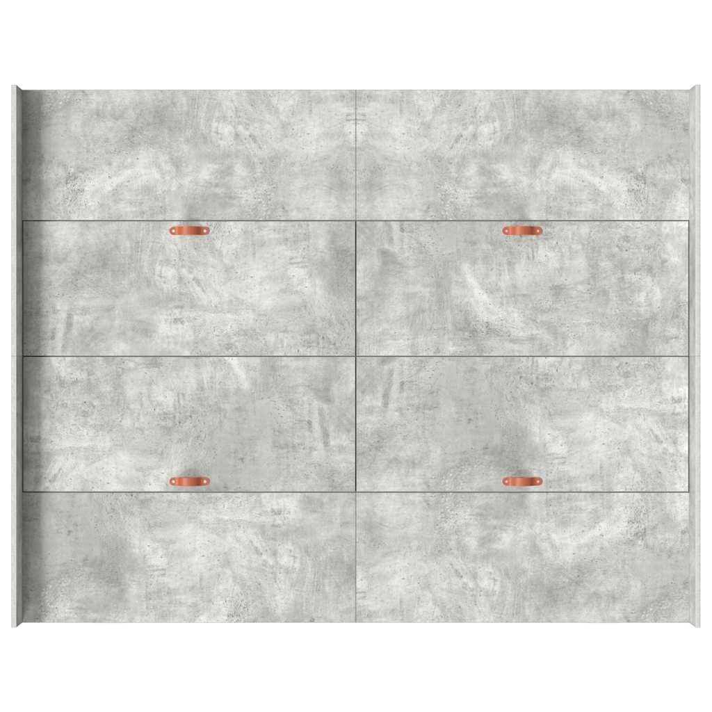 Seng med lagring Betonggrå 135 x 190 cm Konstruert tre