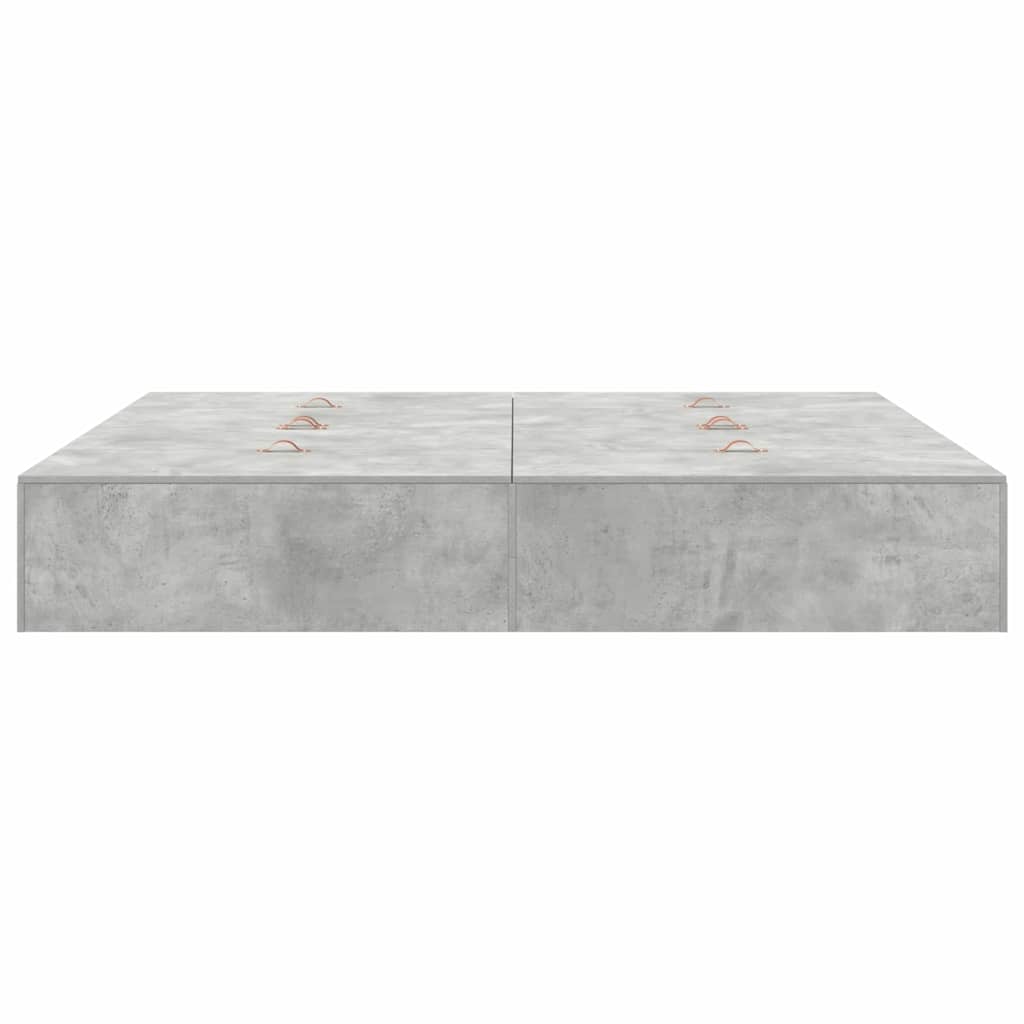 Seng med lagring Betonggrå 200 x 200 cm Konstruert tre vidaXL