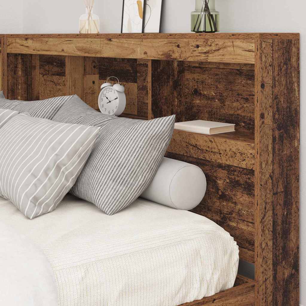 Lagringshodegavl med hylle Gamle tre 140 cm Konstruert tre