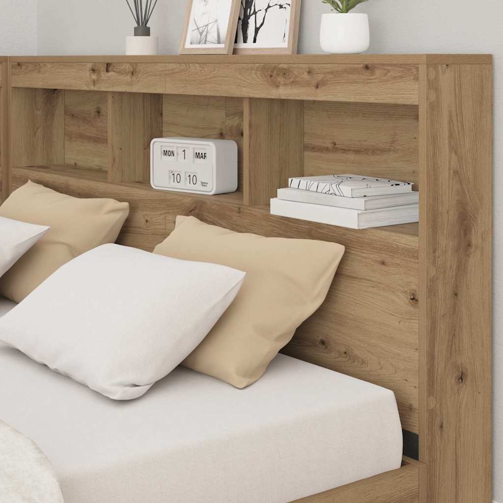 Lagringshodegavl med hylle Artisan Eik 140 cm Konstruert tre