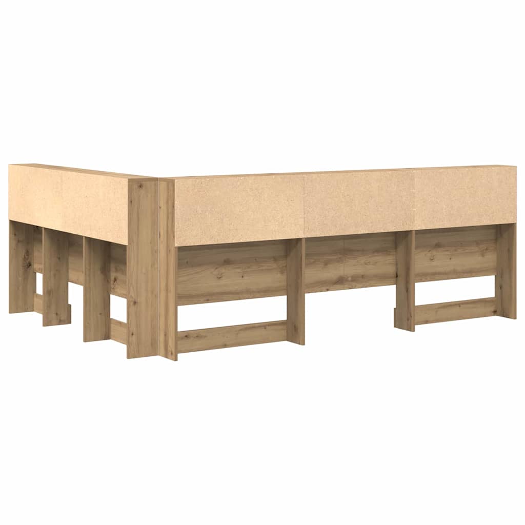 Lagringshodegavl med hylle Artisan Eik 140 cm Konstruert tre