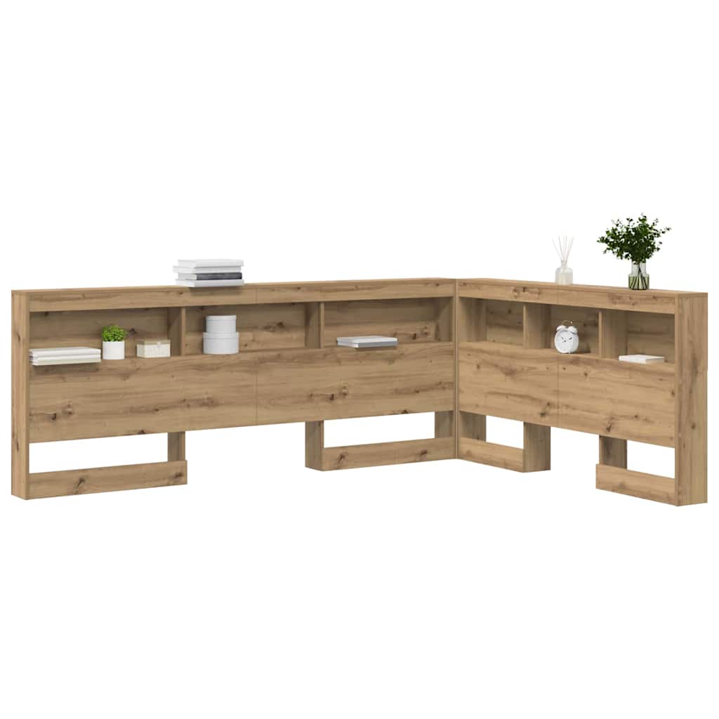 Lagringshodegavl med hylle Artisan Eik 140 cm Konstruert tre