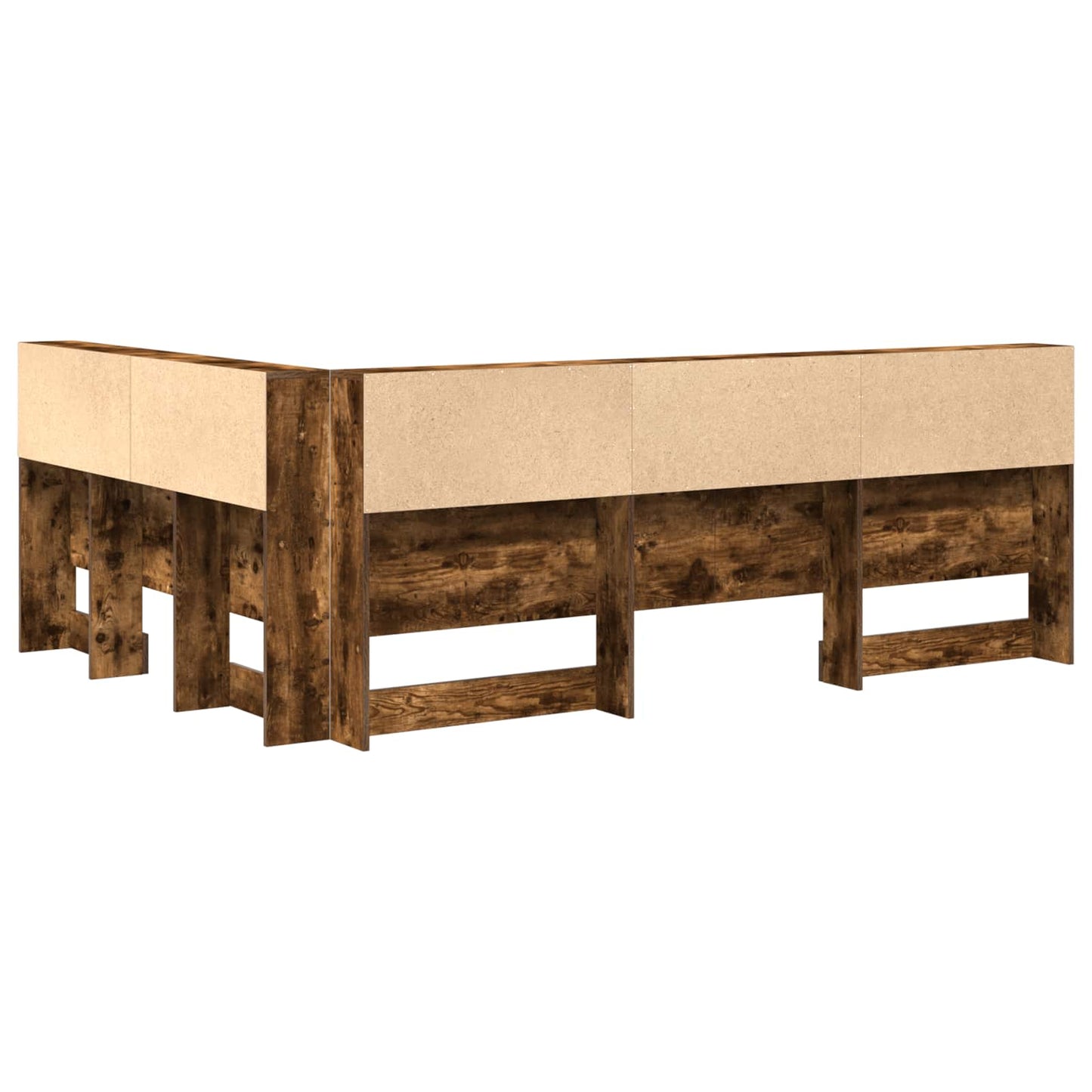 Lagringshodegavl med hylle Røkt eik 160 cm Konstruert tre