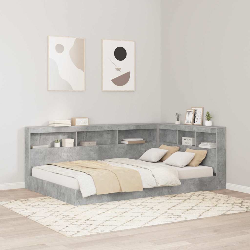 Lagringshodegavl med hylle Betonggrå 207,5 x 137,5 x 76,5 cm