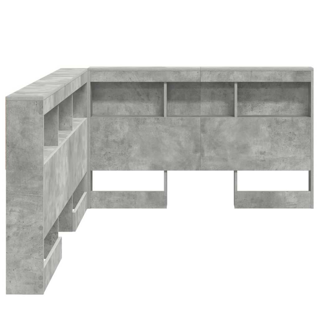 Lagringshodegavl med hylle Betonggrå 207,5 x 137,5 x 76,5 cm