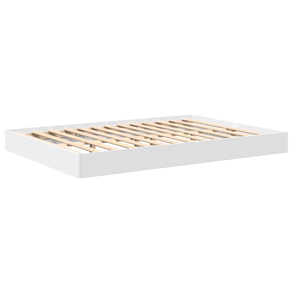 Bokhylle Seng med hodegjerde Hvit 160 x 200 cm Konstruert tre