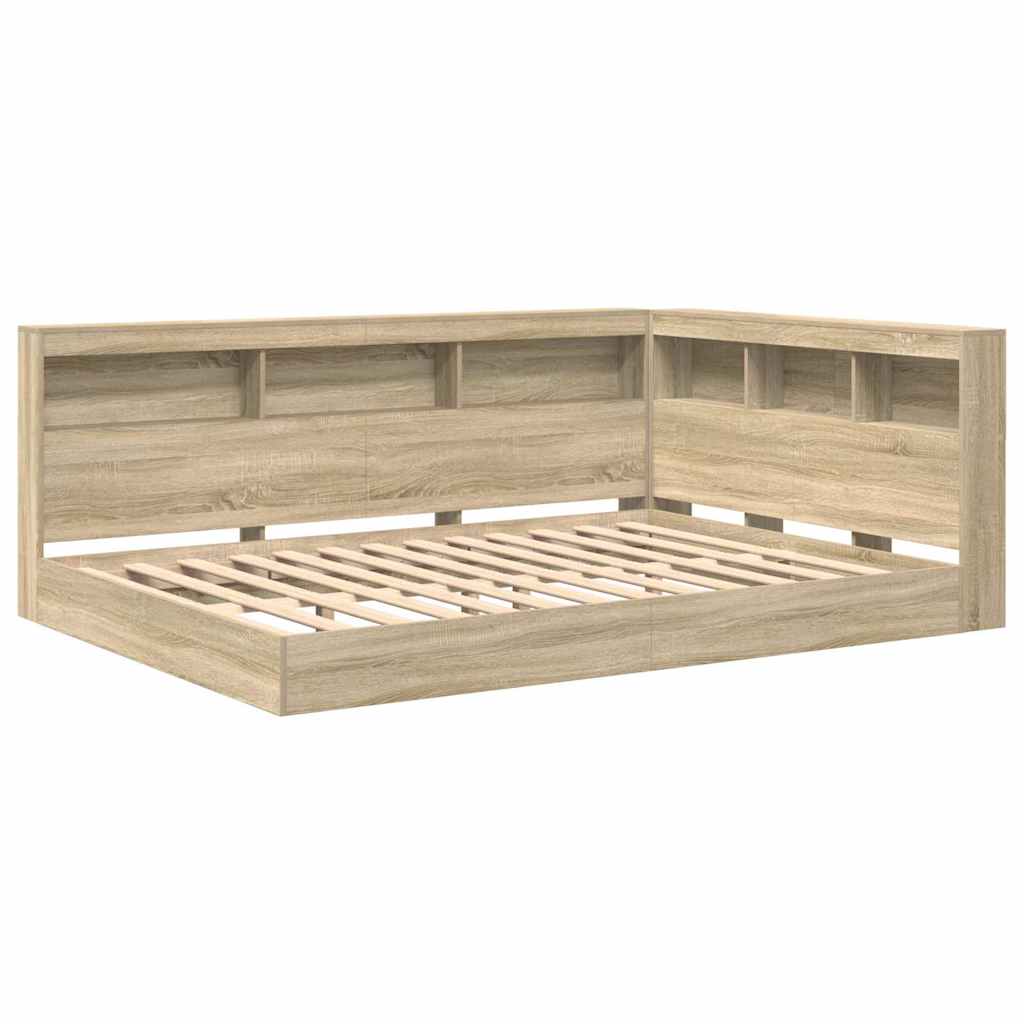 Bokhylle Seng Sonoma eik 160 x 200 cm Konstruert tre