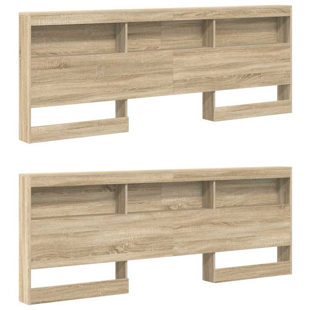 Bokhylle Seng med hylle Sonoma eik 180 x 200 cm Konstruert tre
