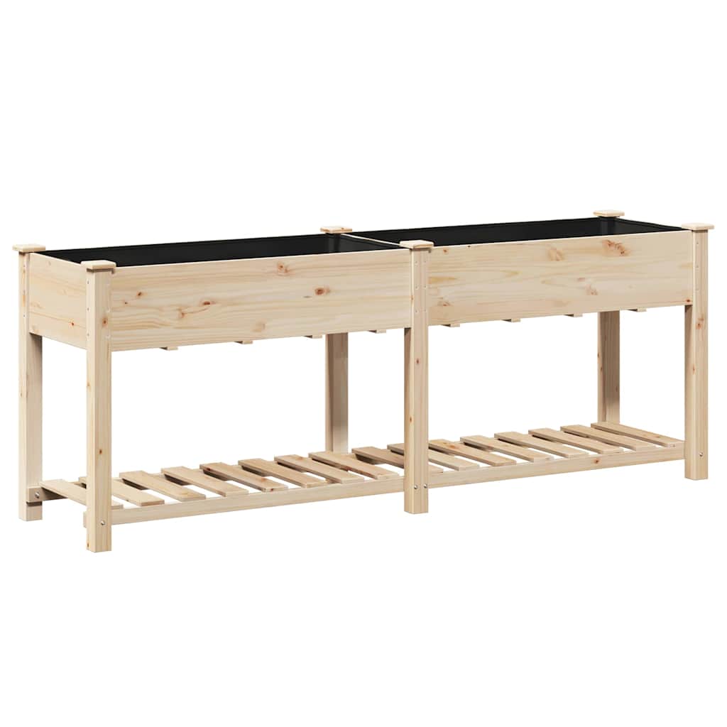 Hageblomsterpotte Beige 203 x 53 x 76,5 cm Massiv Furu Tre