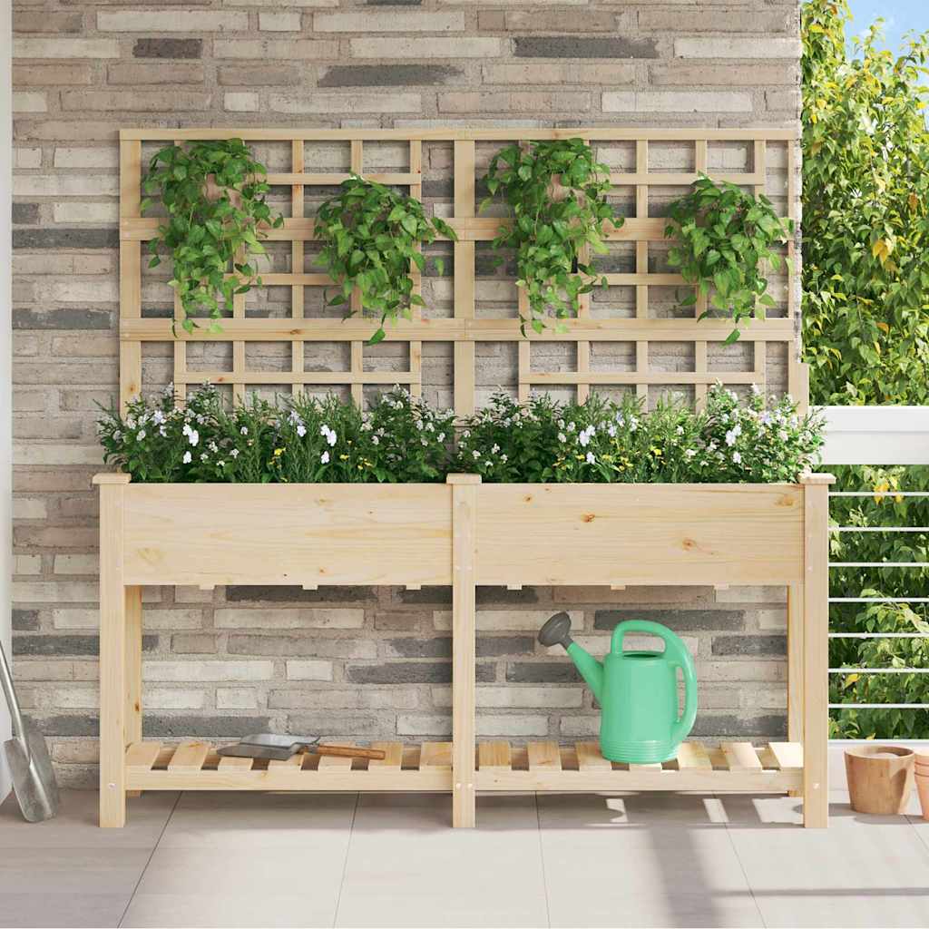Hageblomsterpotte Beige 161 x 46 x 152,5 cm Massiv Furu Tre