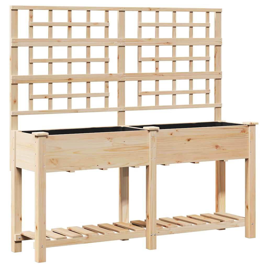 Hageblomsterpotte Beige 161 x 46 x 152,5 cm Massiv Furu Tre