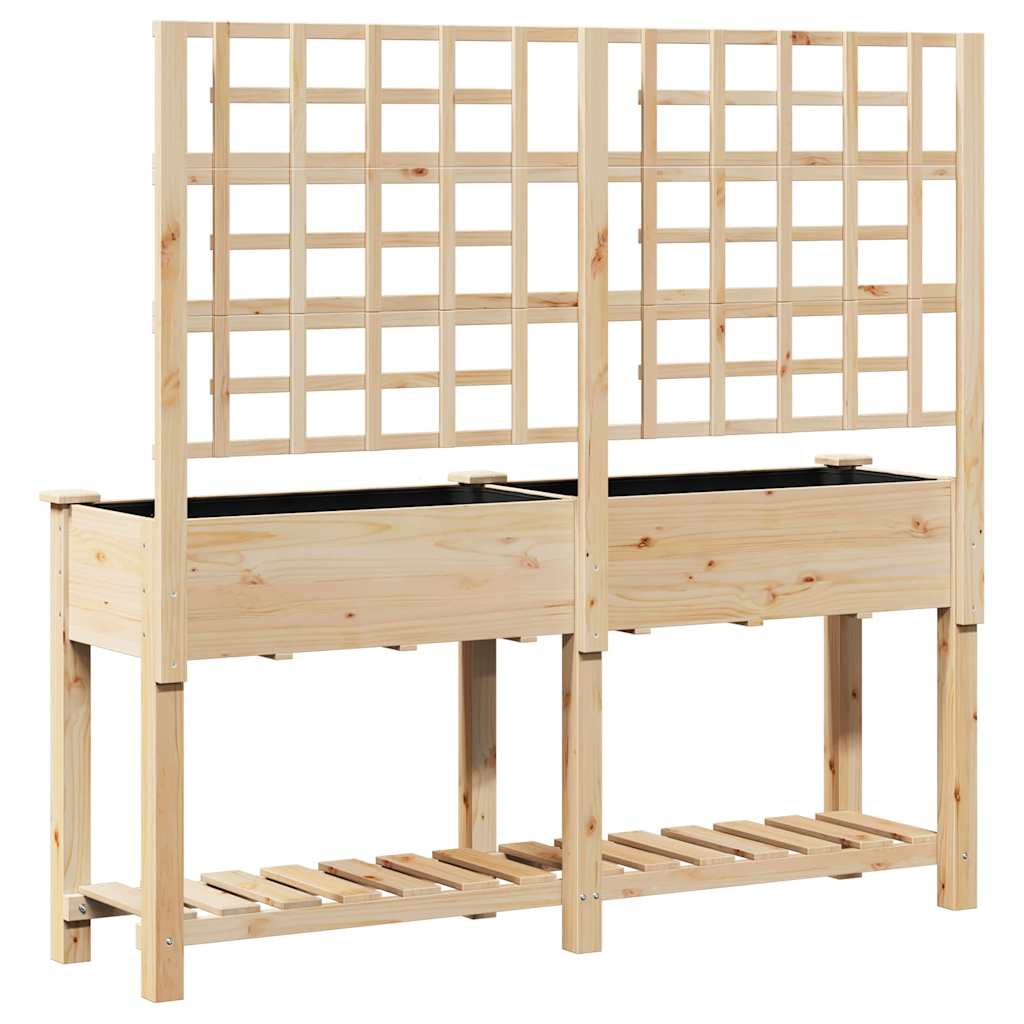 Hageblomsterpotte Beige 161 x 46 x 152,5 cm Massiv Furu Tre