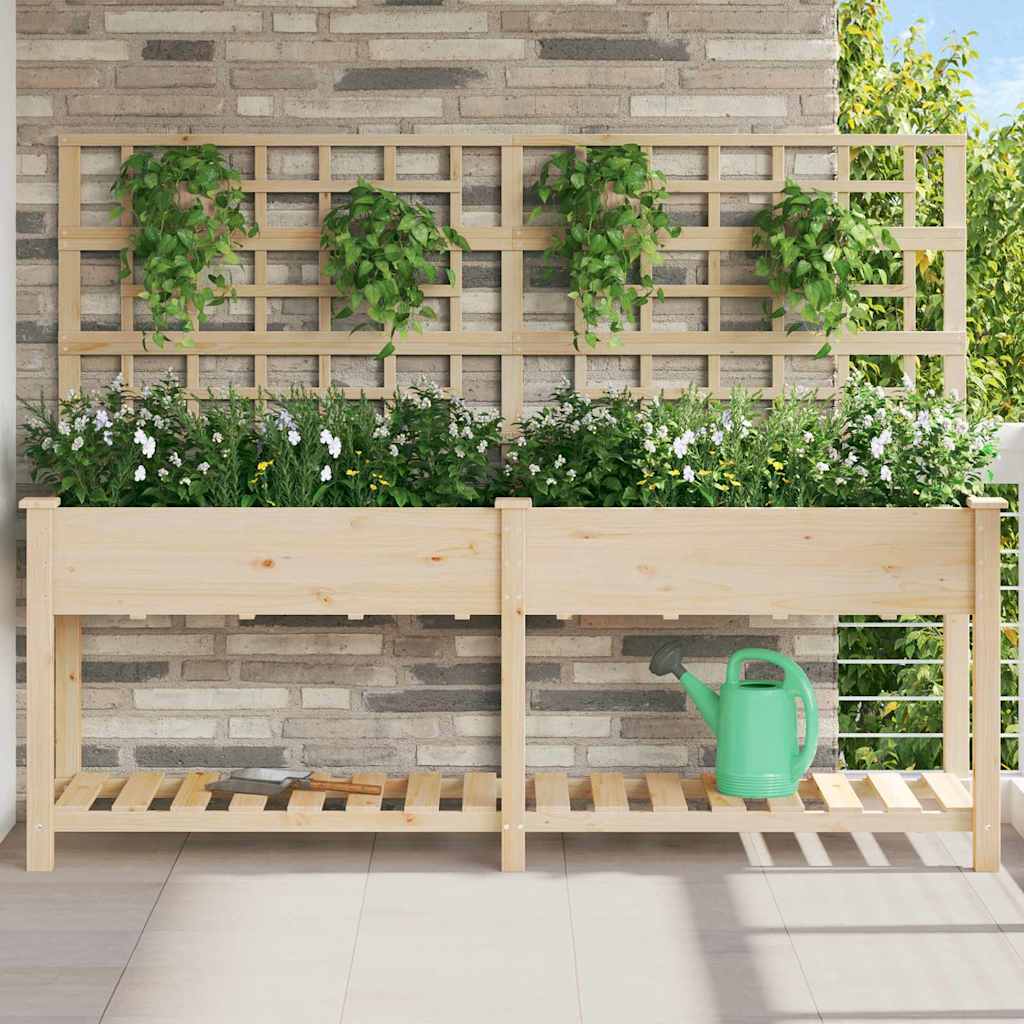 Hageblomsterpotte Beige 203,5 x 54 x 152,5 cm Massiv Furu Tre
