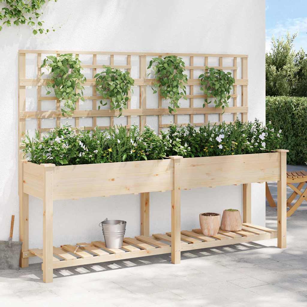 Hageblomsterpotte Beige 203,5 x 54 x 152,5 cm Massiv Furu Tre