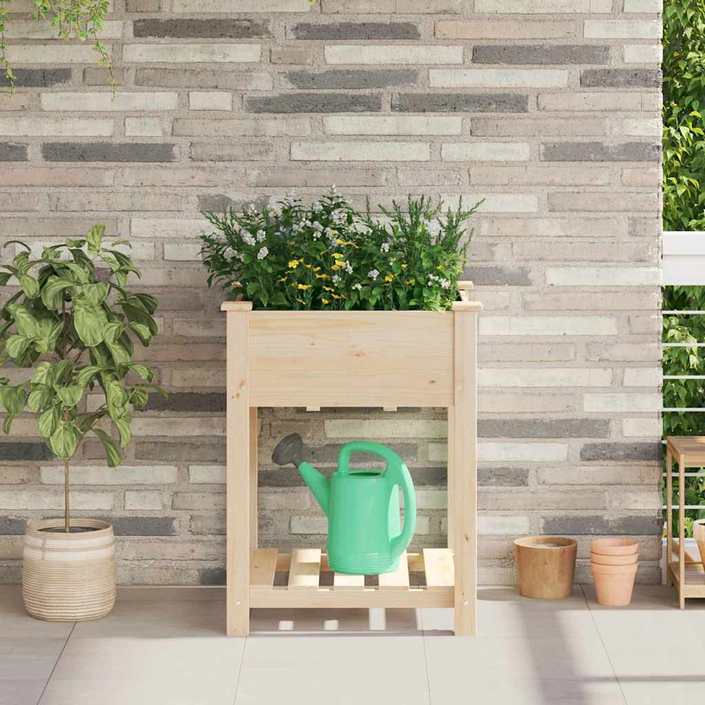 Hageblomsterpotte Beige 60,5 x 60 x 76,5 cm Massiv Furu Tre