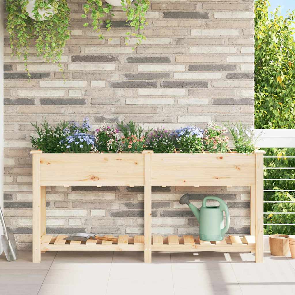 Hageblomsterpotte Beige 161,5 x 45 x 76,5 cm Massiv Furu Tre