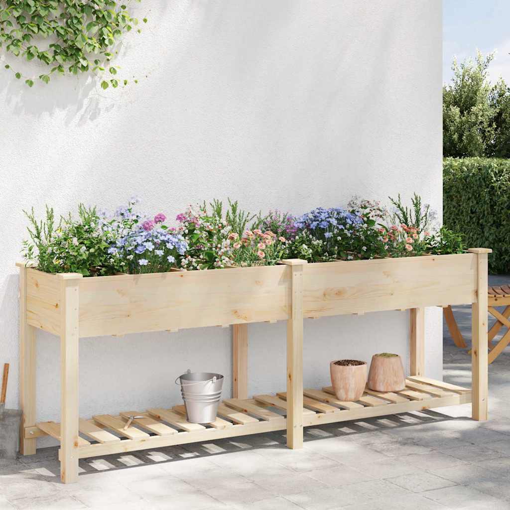 Hageblomsterpotte Beige 203,5 x 53 x 76,5 cm Massiv Furu Tre