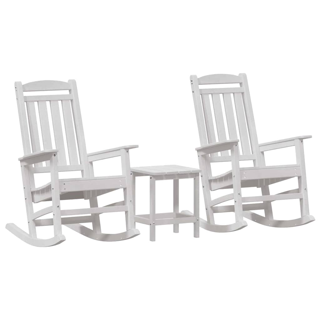 Gyngestol 3 pcs Hvit Polyethylen vidaXL
