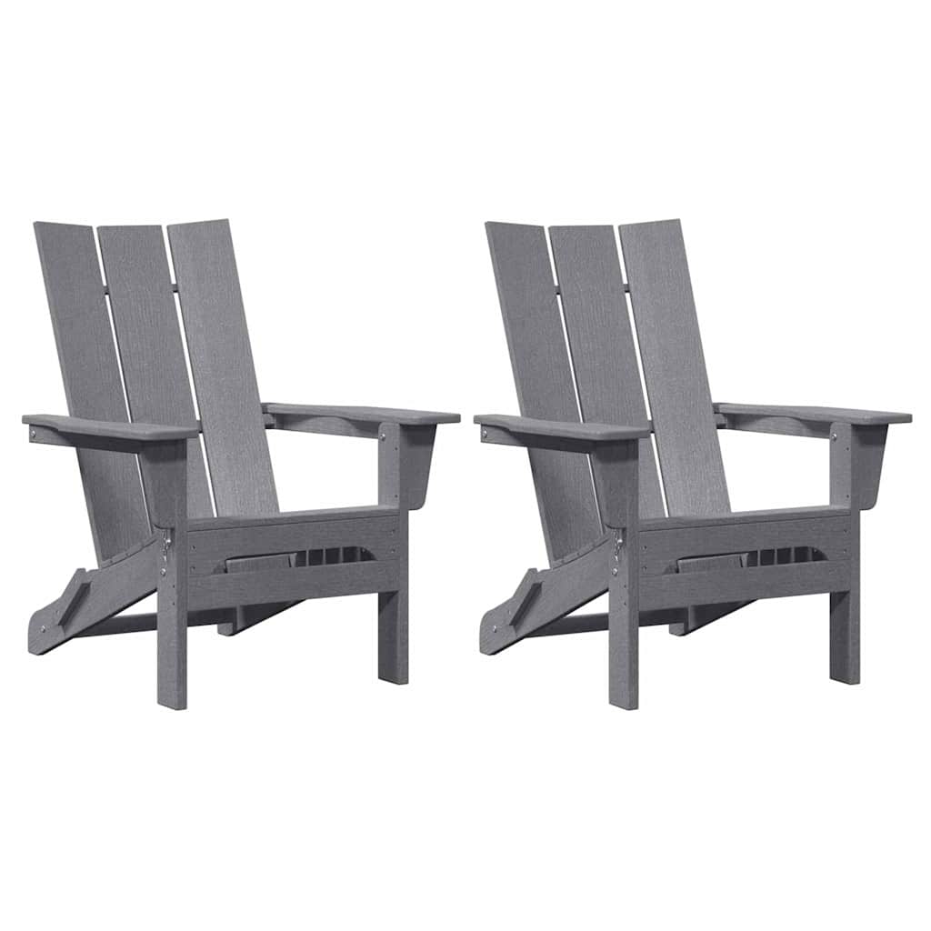 Hage Stol 2 pcs Lysegrå 80.5 x 74.5 x 92 cm Polyethylen