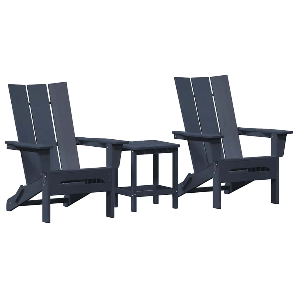 Hage Stol 3 pcs Havblå 80.5 x 74.5 x 92 cm Polyethylen